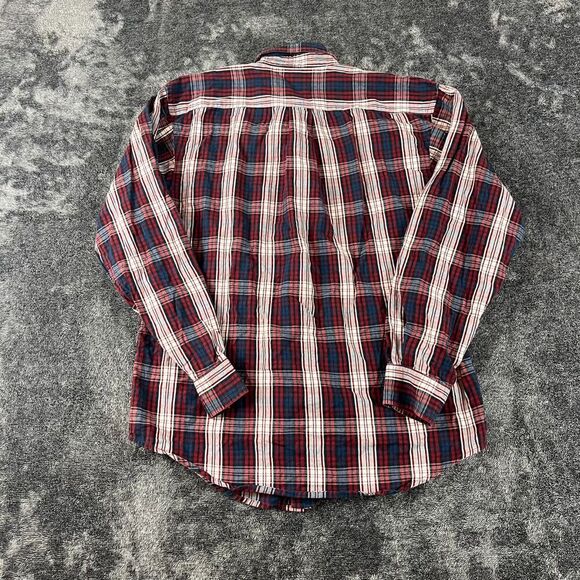 Ralph Lauren Button Up Boys L Long Sleeve Plaid Red Blue Pony Cotton - Picture 6 of 8